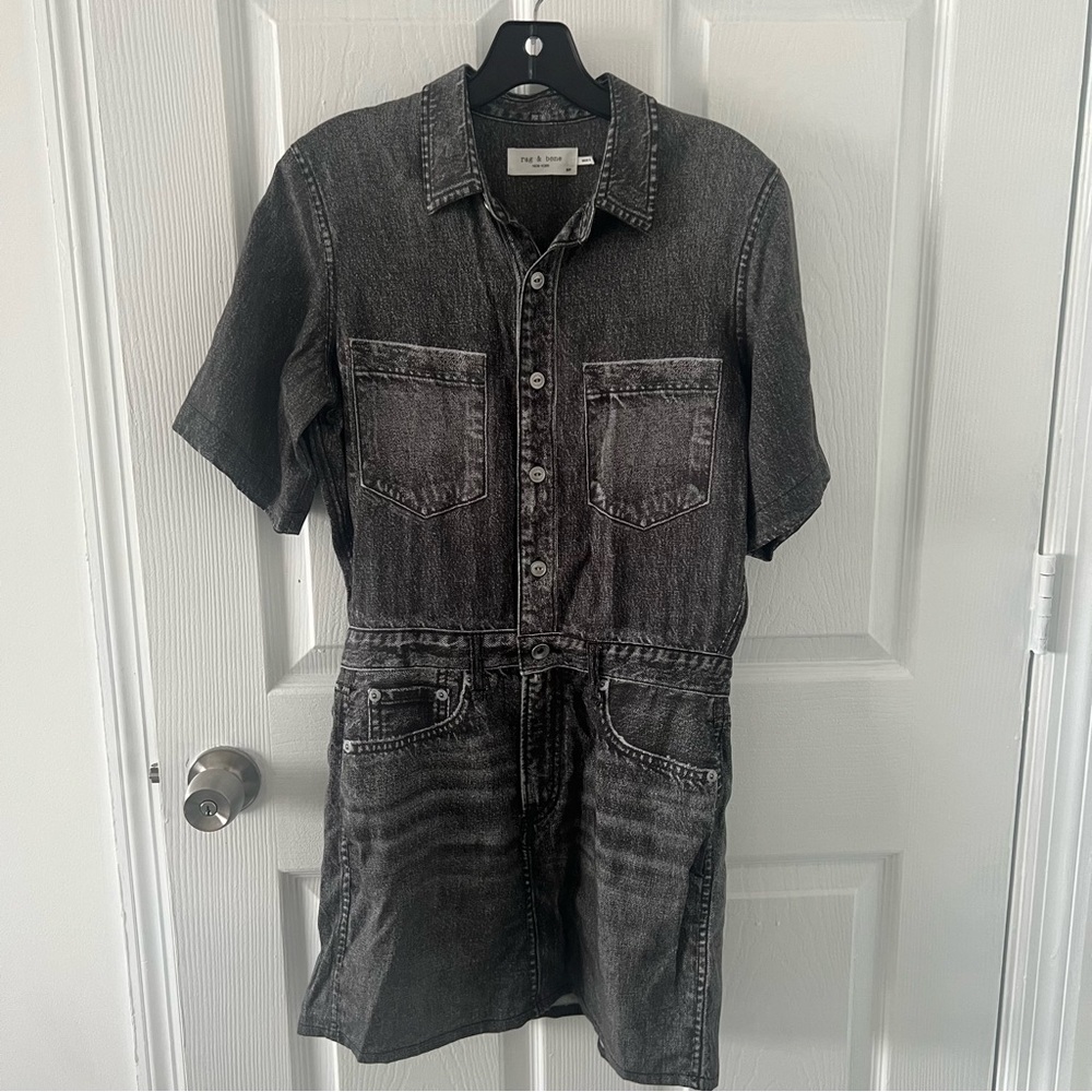 Rag & Bone Miramar Printed Denim Dress Size Small